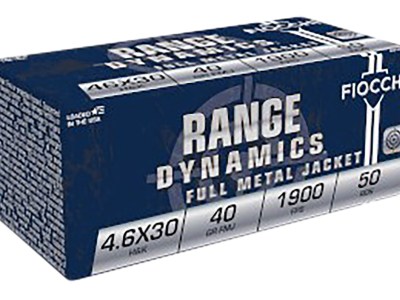 Fiocchi 46EXA Range Dynamics  4.6x30mmH&K 40gr Full Metal Jacket 50 Per Box/20 Case
