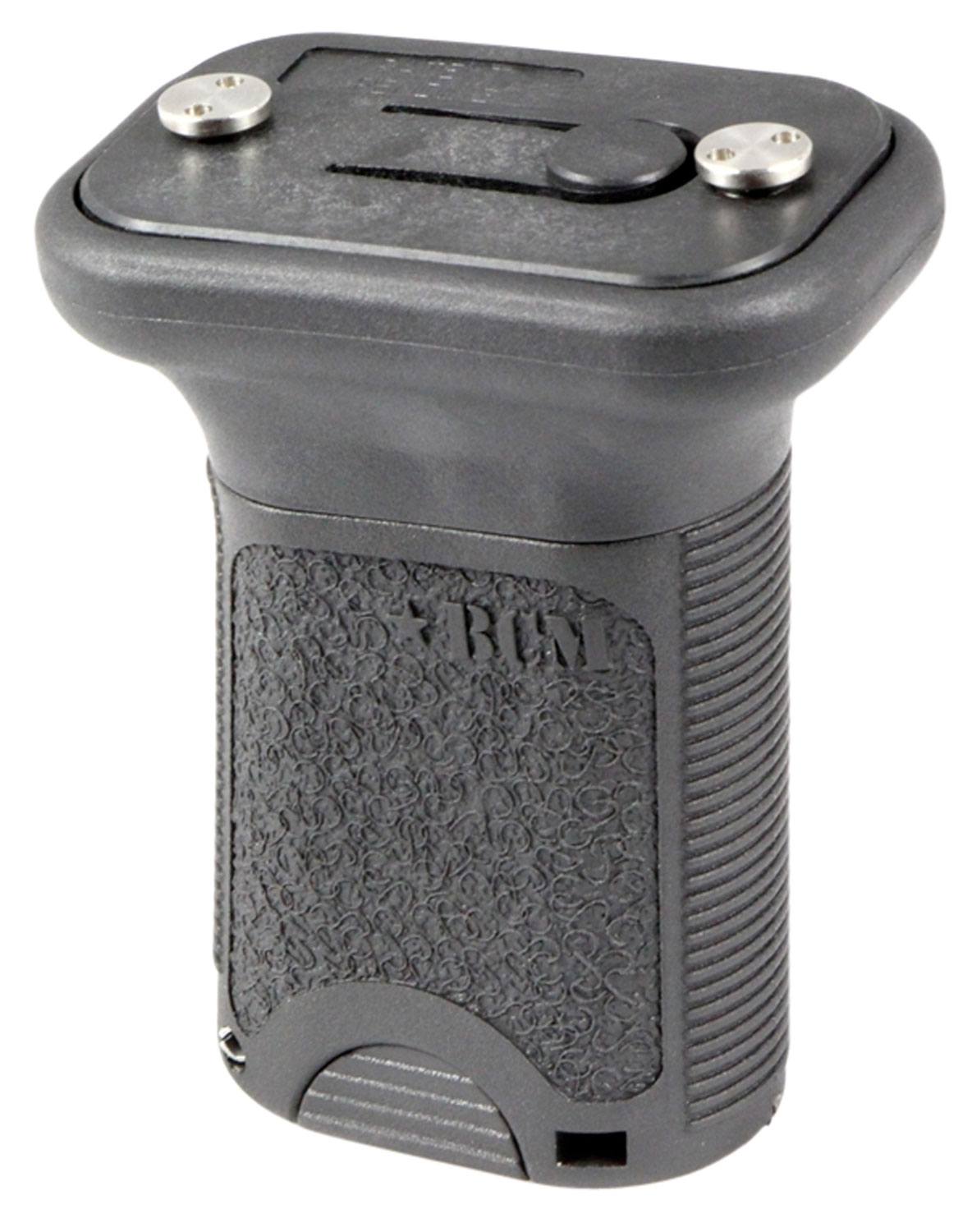 BCM VGSKMBLK BCMGunfighter Short Vertical Grip Made of Polymer With Black Aggressive Textured Finish with Storage Compartment for Keymod Rail