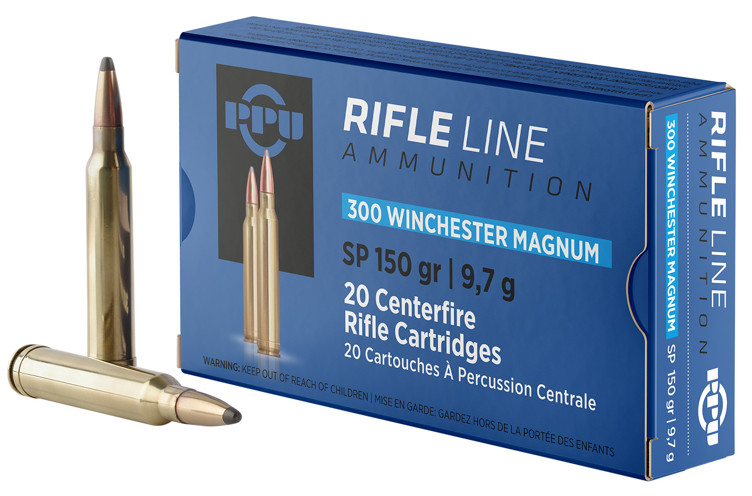 PPU PP3001 Standard Rifle  300WinMag 150gr Soft Point 20 Per Box/10 Case