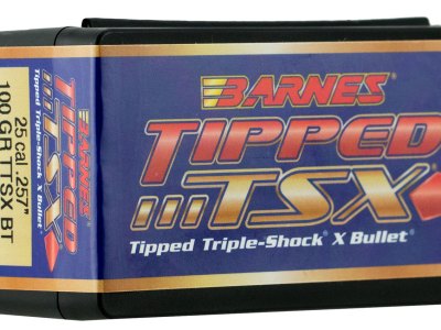 Barnes Bullets 30220 Tipped TSX  25Cal 100gr TTSX Boat Tail 50/Box