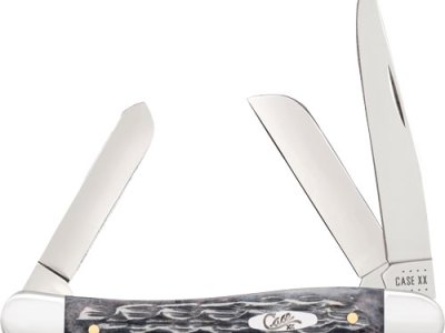 CASE KNIVES POCKET WORN GRAY – BONE CRANDALL JIG MED STOCKMAN