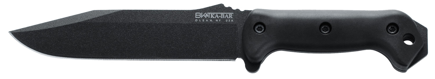 Ka-Bar BK7 Becker Combat Utility 7″ Fixed Clip Point Plain Black 1095 Cro-Van Blade, Black Ultramid Handle, Includes Sheath