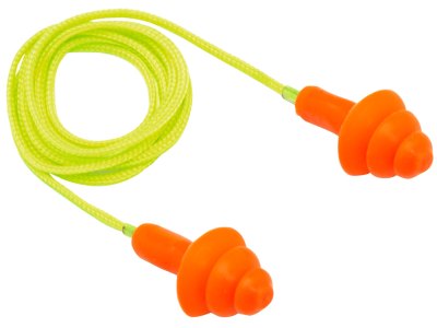 Pyramex RP3001 Reusable Earplugs  Polymer 24 dB Behind The Neck Orange/Yellow Adult 50 Pair