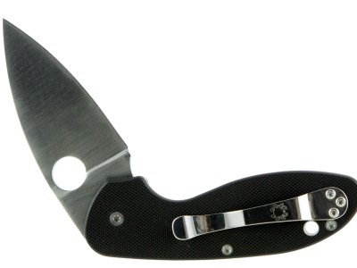Spyderco C216GP Efficient  2.98″ Folding Drop Point Plain 8Cr13MoV SS Blade Black G10 Handle Includes Pocket Clip