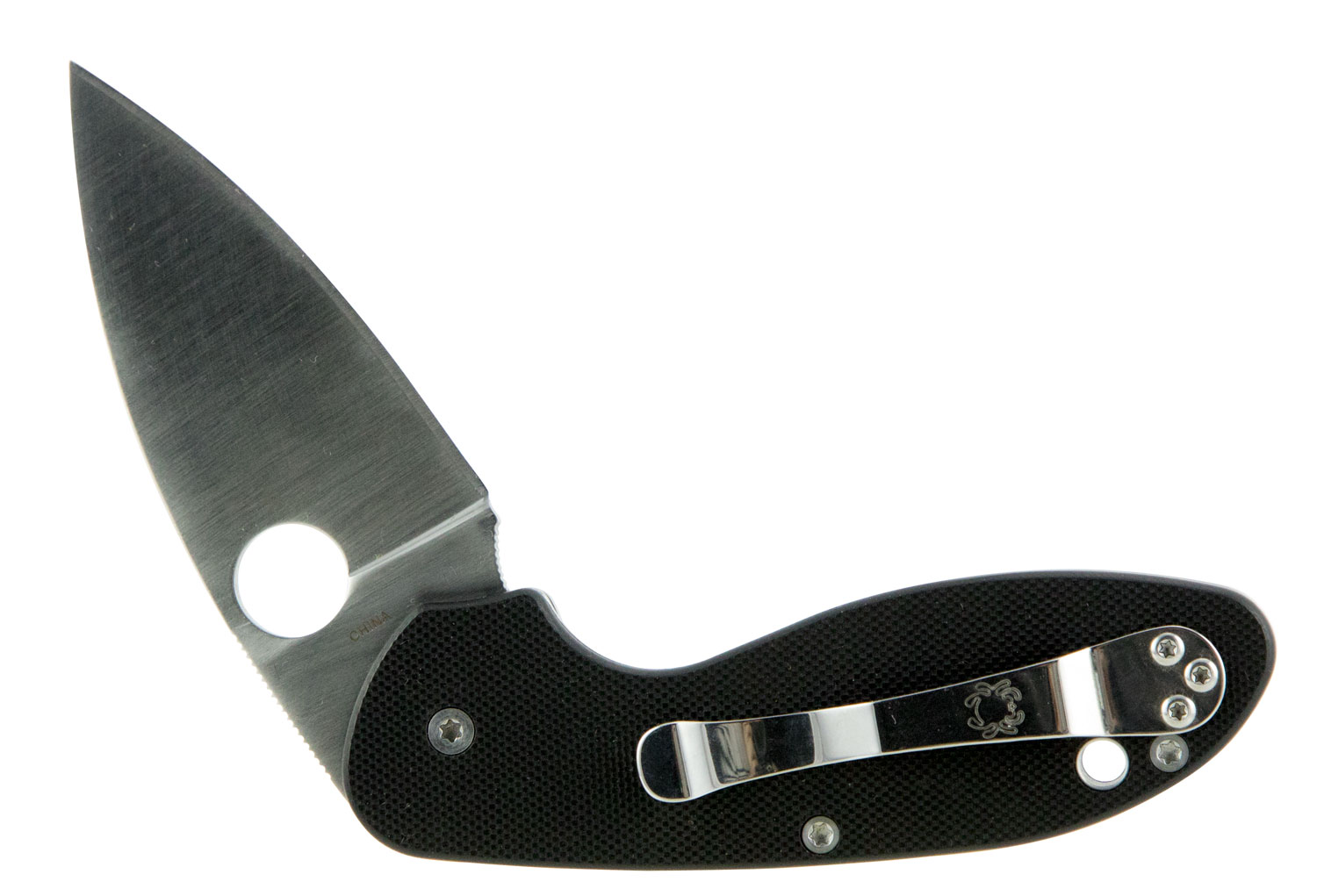 Spyderco C216GP Efficient  2.98″ Folding Drop Point Plain 8Cr13MoV SS Blade Black G10 Handle Includes Pocket Clip