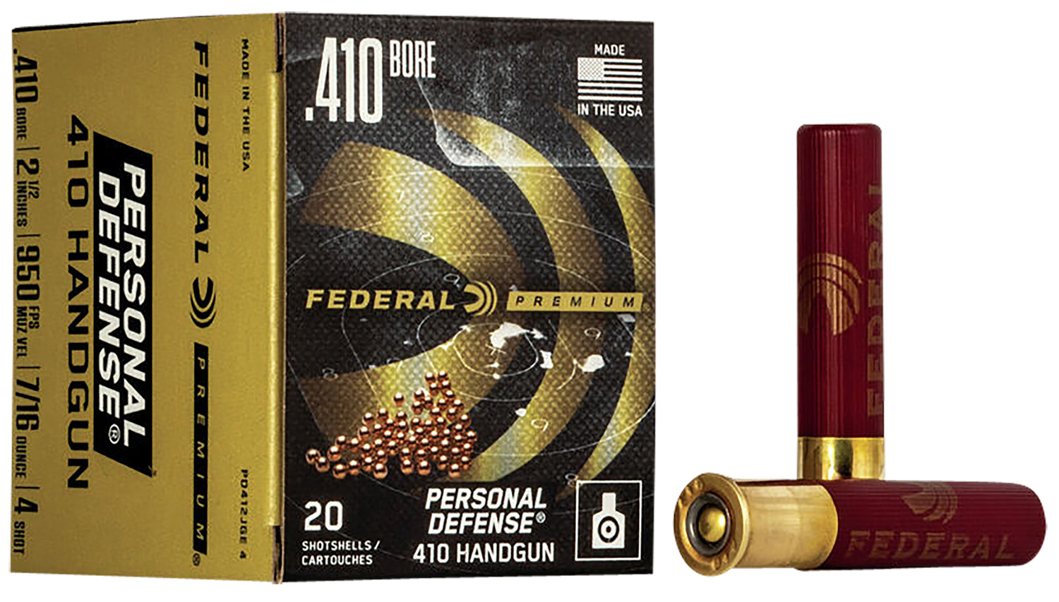 Federal PD412JGE4 Premium Personal Defense 410 Gauge 2.50″ 4 Shot 7/16oz 20 Per Box/10 Case