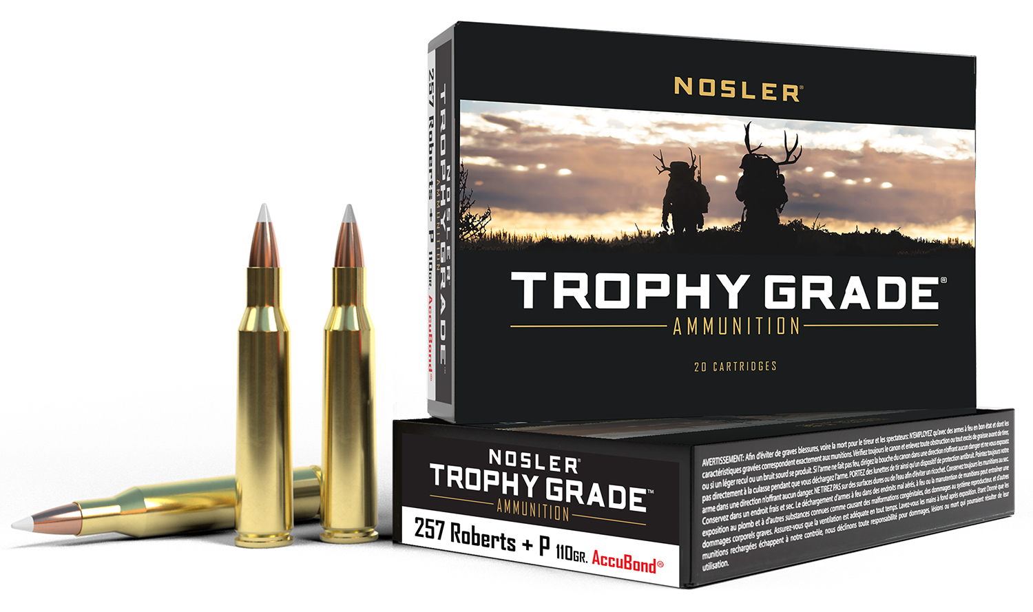 Nosler 60010 Trophy Grade  257Roberts 110gr Nosler AccuBond 20 Per Box/10 Case