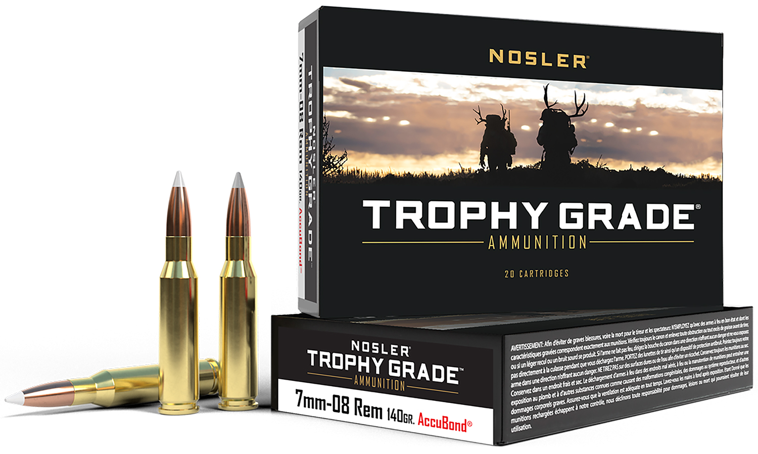Nosler 60042 Trophy Grade  7mm-08Rem 140gr Nosler AccuBond 20 Per Box/10 Case