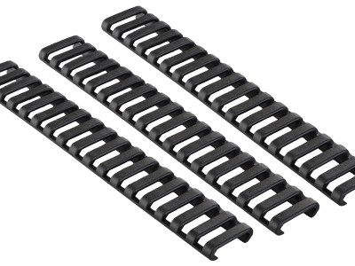 Ergo 4373BK Low-Pro Ladder Rail Covers Rifle 18 Slot Black Rubber 3 Pack