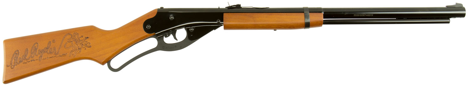 Daisy 991938803 Red Ryder Youth Spring Piston 177 650rd Reservoir Smooth Bore Steel Barrel, Black Receiver, Blade & Ramped Front/Fixed Open Rear Sights, Hardwood Stock, Crossbolt Trigger Block Safety