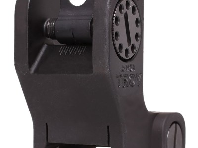 Troy Ind SSIGFRSROBT00 Rear Fixed BattleSight Round  Black Hardcoat Anodized for AR-15/AR-10