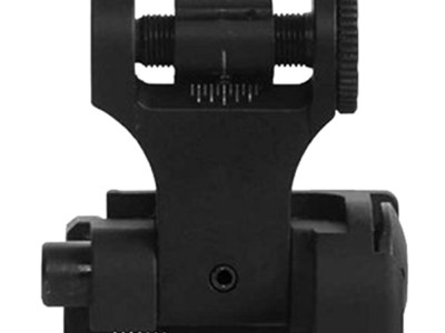 Troy Ind SSIGFBSRTBT00 Tritium Rear Folding BattleSight Round  Black Hardcoat Anodized for AR-15