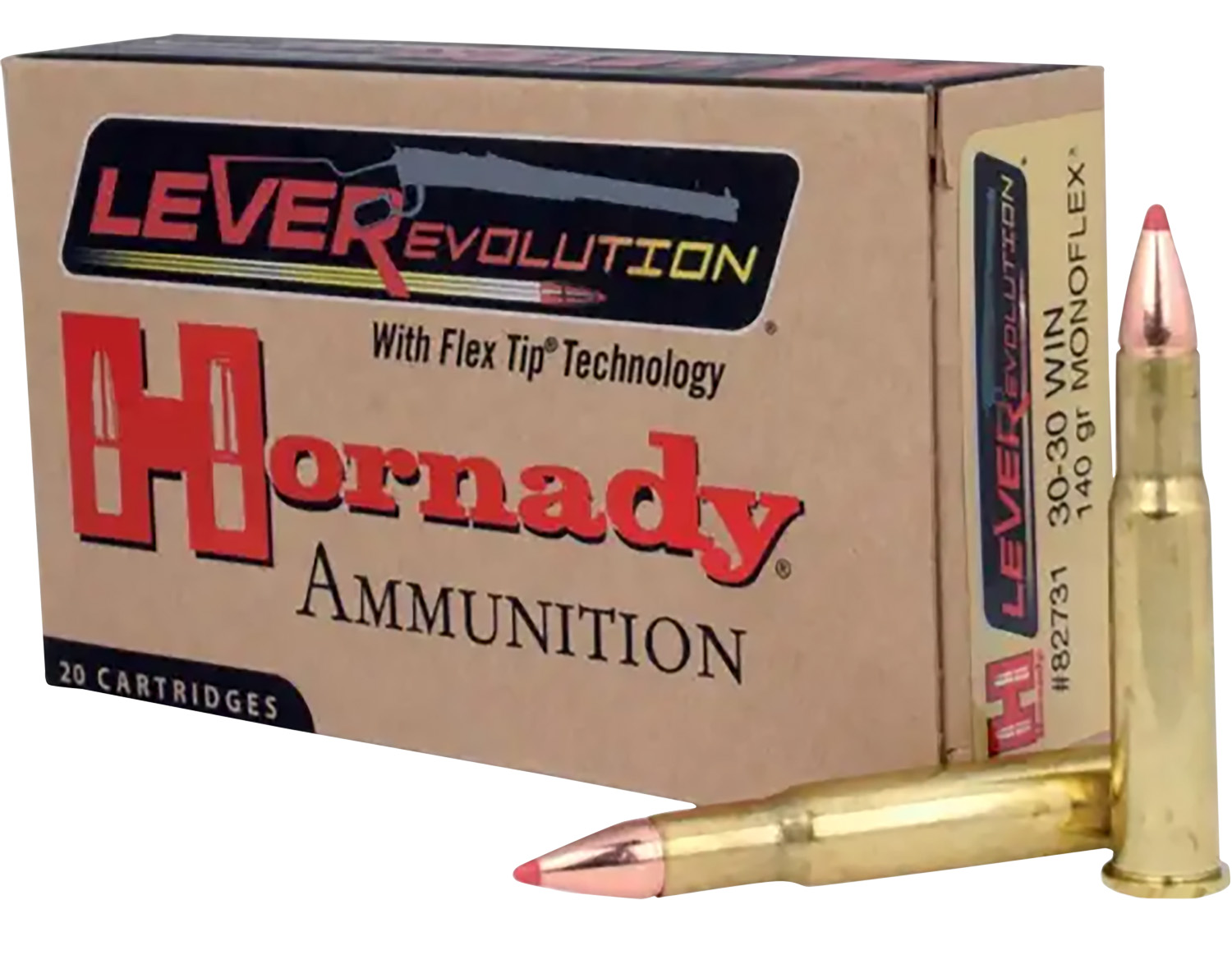 Hornady 82731 LEVERevolution  30-30Win 140gr MonoFlex 20 Per Box/10 Case