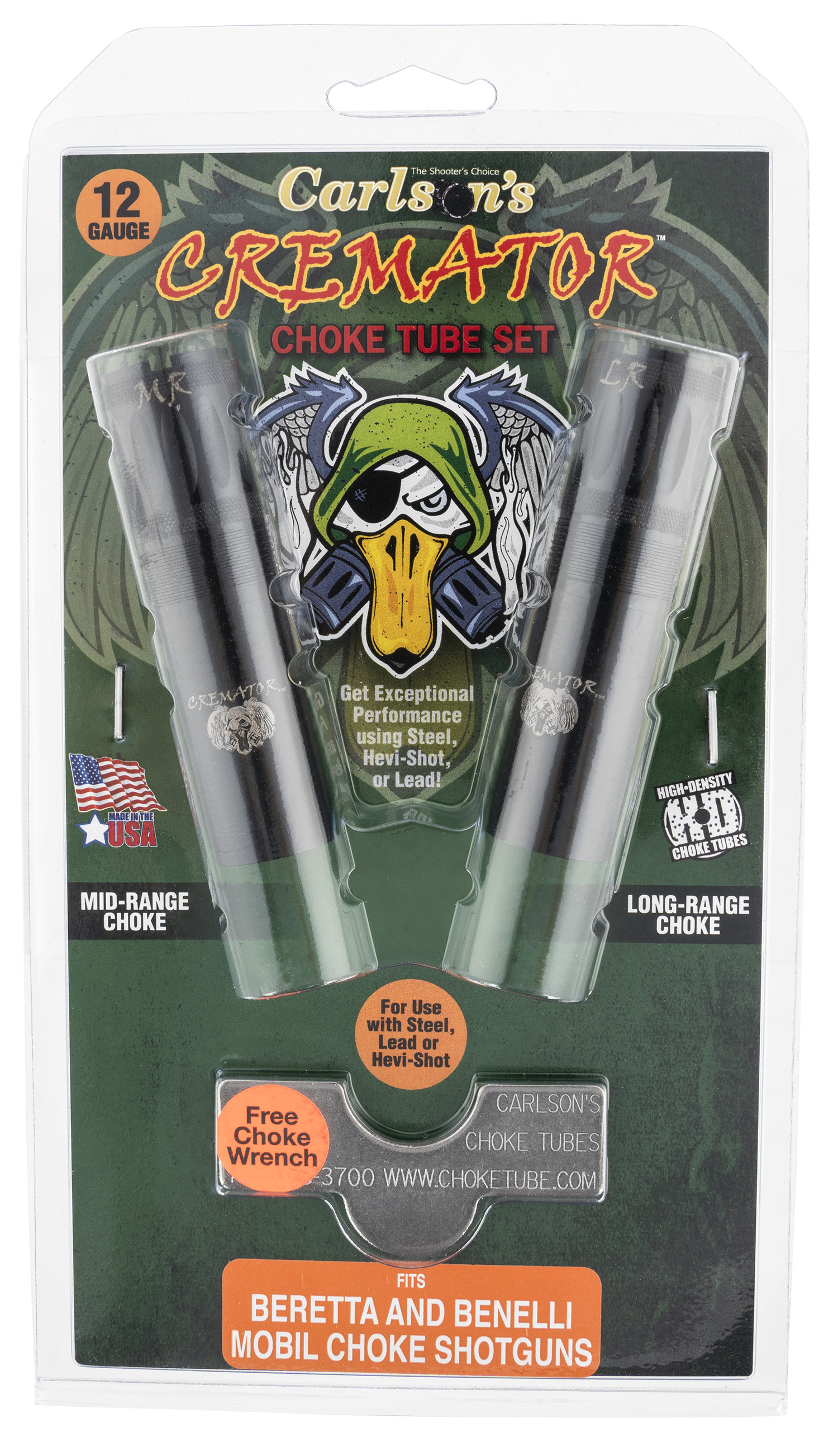 Carlson’s Choke Tubes 11612 Cremator 11612 Berretta/Benelli Mobil 12 Gauge Mid/Long Range Non-Ported 17-4 Stainless Steel