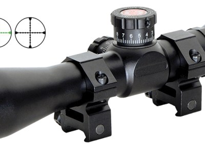 Truglo TG8504BT Tru-Brite Xtreme Compact Tactical 4x 32mm Obj 20.79 ft @ 100yds FOV 1″ Tube Black Finish Mil-Dot