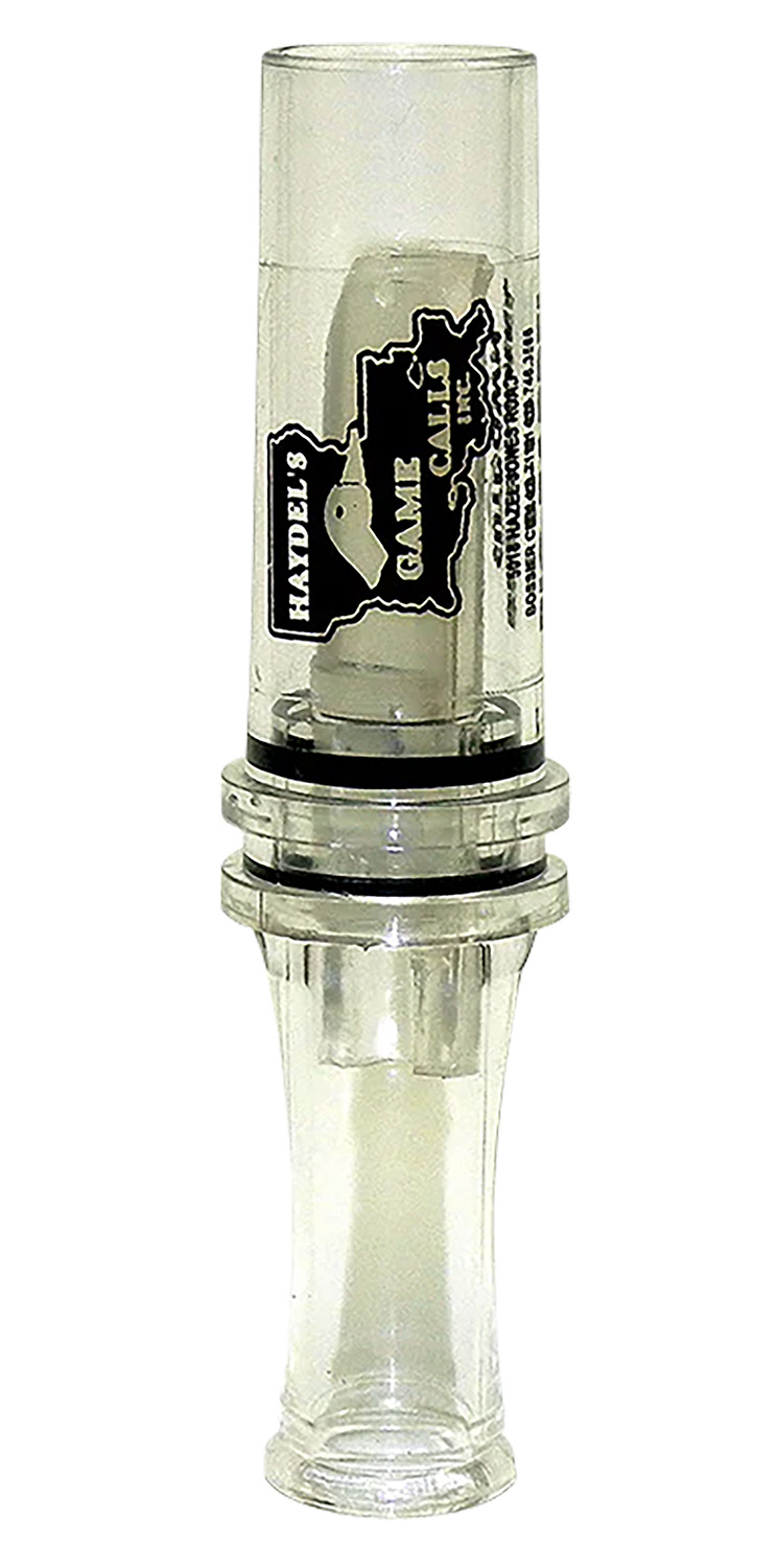 Haydel’s Game Calls BC10 Big Barreled  Open Call Single Reed Mallard Sounds Attracts Ducks Clear Plastic