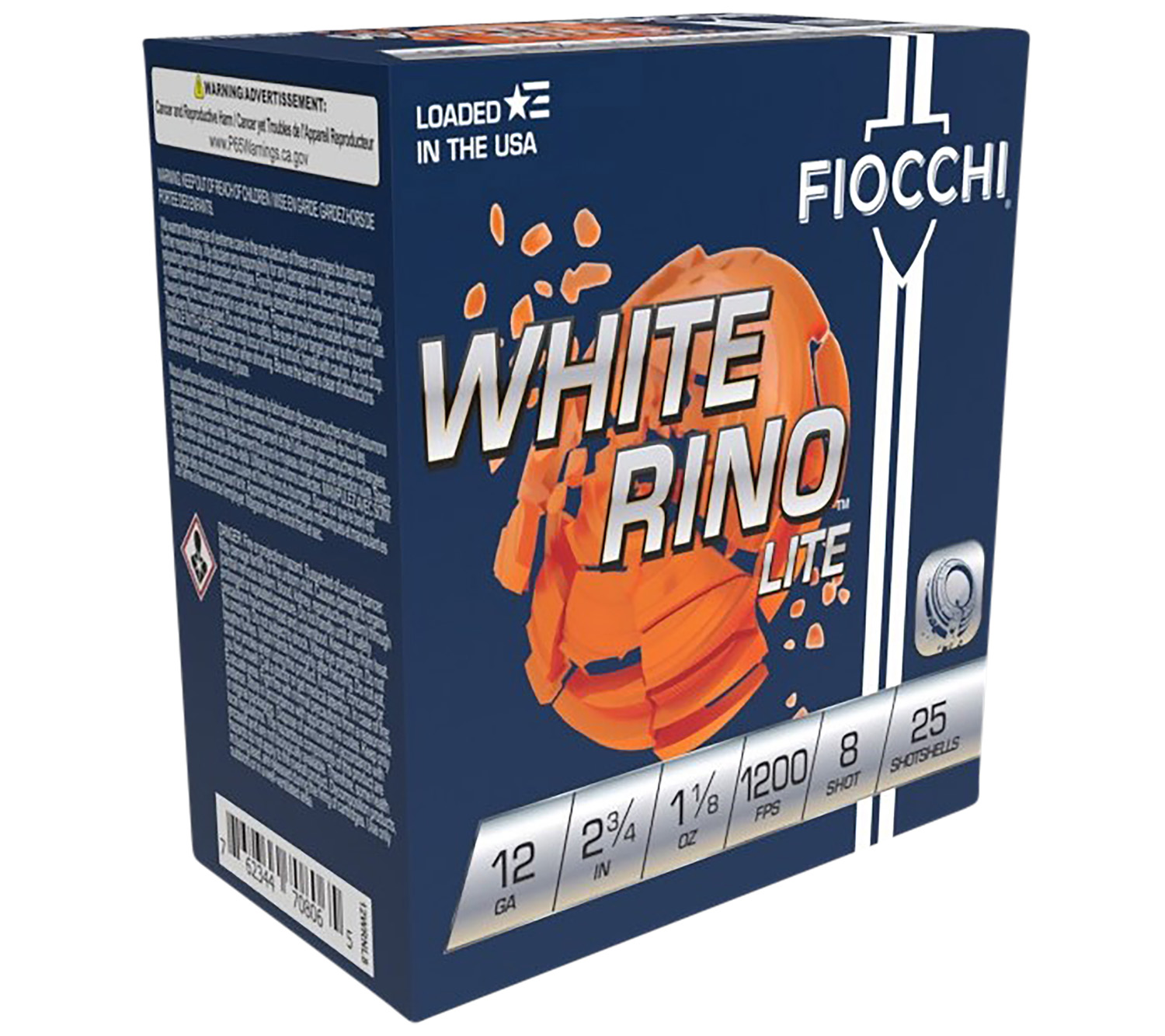 Fiocchi 12WRNL8 Exacta Target White Rino Lite 12Gauge 2.75″ 1 1/8oz 8Shot 25 Per Box/10 Case
