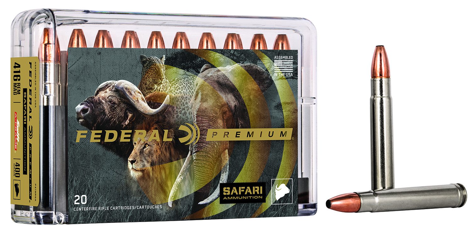 Federal P416RSA Premium Safari Cape-Shok 416RemMag 400gr Swift A Frame 20 Per Box/10 Case