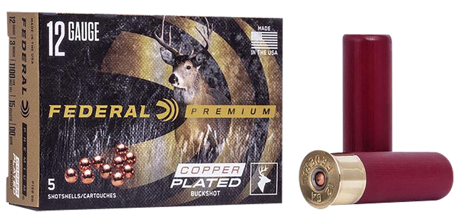 Federal P15800 Premium Buckshot 12Gauge 3″ 1 7/8oz 00BuckShot 5 Per Box/50 Case
