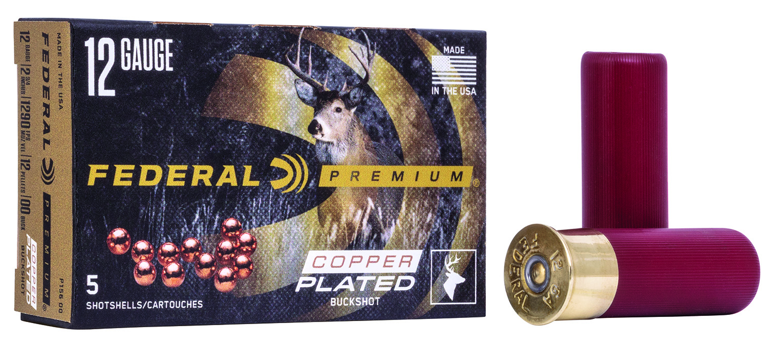Federal P15600 Premium Magnum 12Gauge 2.75″ 12Pellets 1 1/2oz 00BuckShot 5 Per Box/50 Case