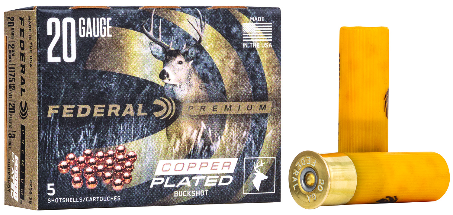 Federal P2563B Premium Magnum 20Gauge 2.75″ 20Pellets 1 1/8oz 3BuckShot 5 Per Box/50 Case