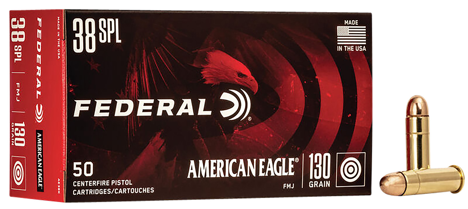 Federal AE38K American Eagle Handgun 38Special 130gr Full Metal Jacket 50 Per Box/20 Case