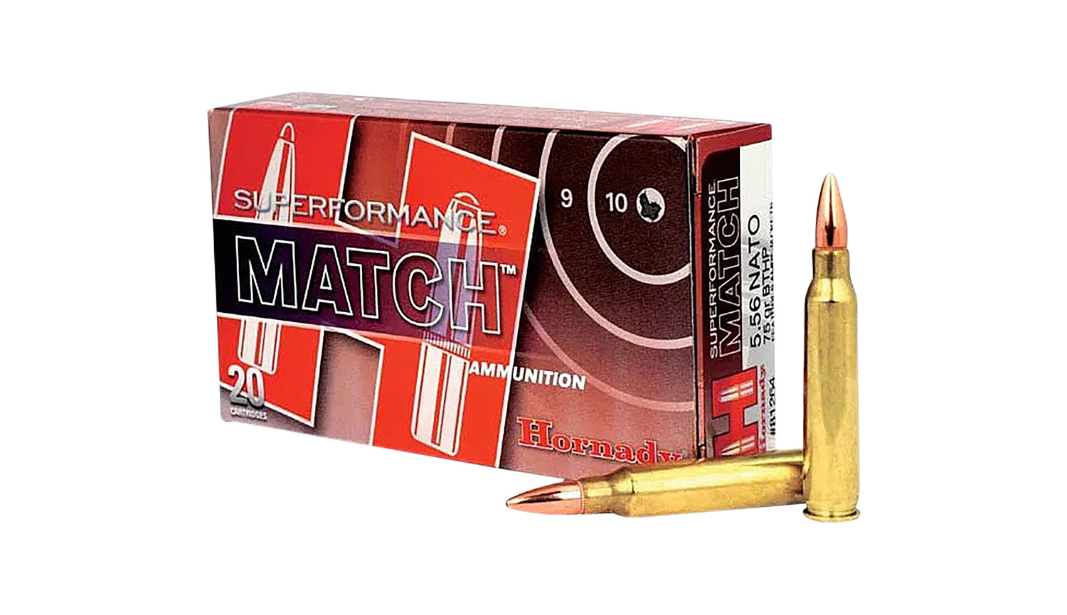 Hornady 81264 Superformance Match 5.56x45mmNATO 75gr Boat Tail Hollow Point 20 Per Box/10 Case
