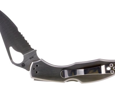 Spyderco BY04PS2 Byrd Meadowlark 2 2.94″ Folding Clip Point Part Serrated 8Cr13MoV SS Blade Stainless Steel Handle Includes Pocket Clip