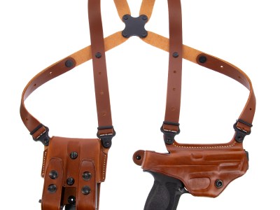 Galco MC228 Miami Classic Shoulder System Size Fits Chest Up To 56″ Tan Leather Compatible w/Glock 20/21/30 Right Hand
