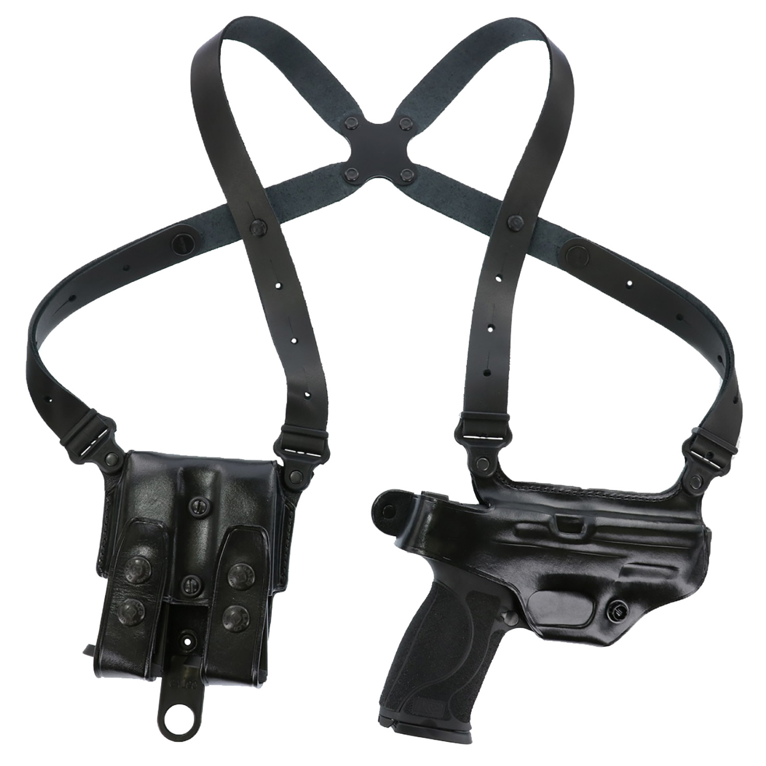 Galco MCII652B Miami Classic II Shoulder System Size Fits Chest Up To 56″ Black Leather Harness Compatible w/S&W M&P Shield/Glock 43/43X Right Hand