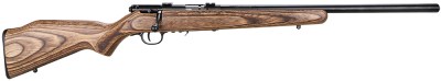 Savage Arms 96734 93R17 BV Full Size 17 HMR 5+1 21″ Matte Black Heavy Barrel, Matte Black Drilled & Tapped Carbon Steel Receiver, Natural Brown Fixed Laminate Stock, Right Hand