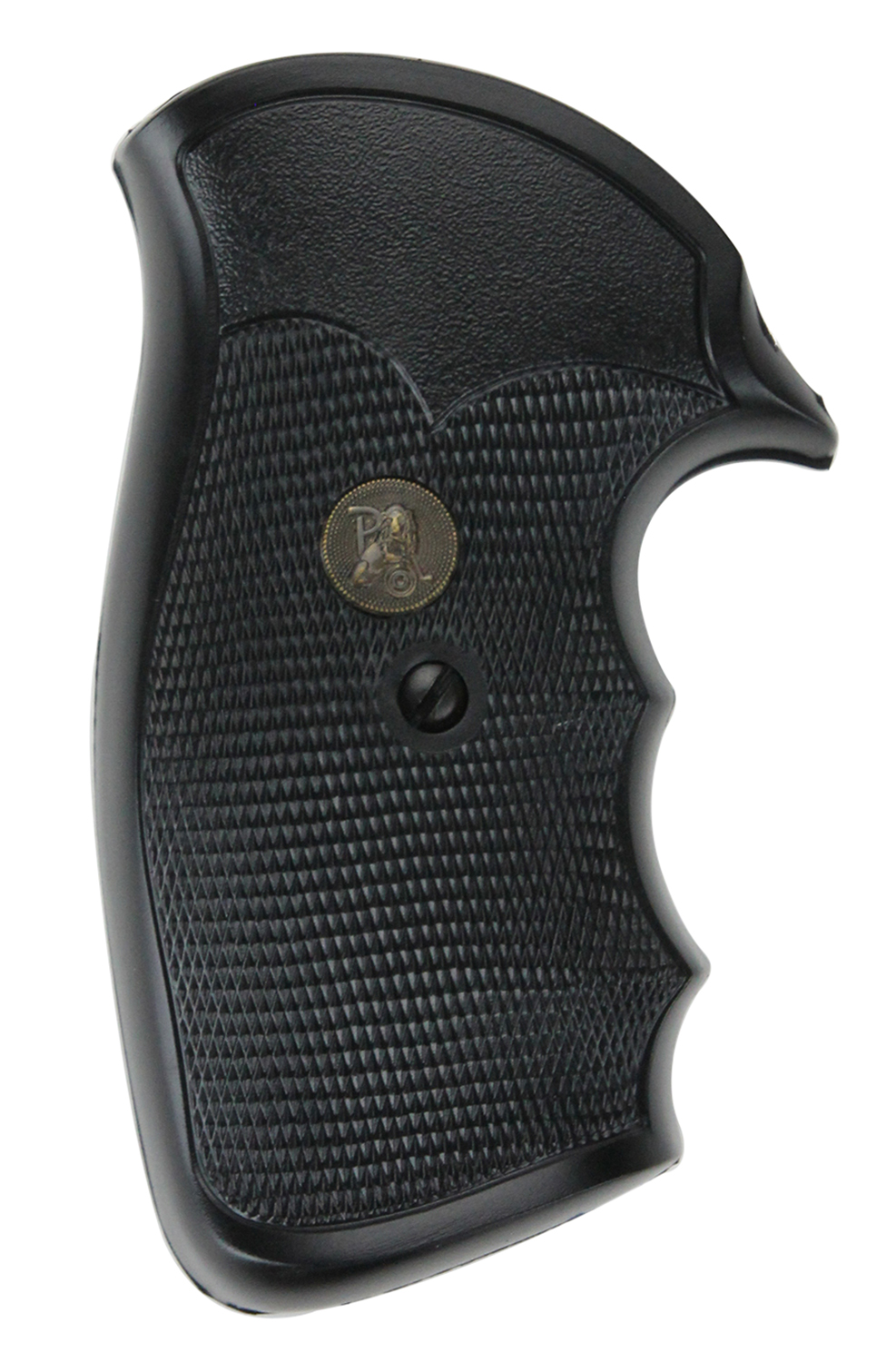 Pachmayr 03266 Gripper Grip Checkered Black Rubber with Finger Grooves for S&W K/L Frame with Round Butt