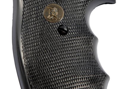 Pachmayr 03175 Gripper Grip Checkered Black Rubber with Finger Grooves for Ruger Security-Six