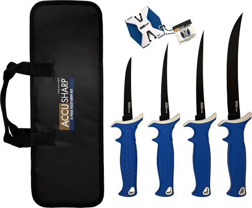 ACCUSHARP 6-PIECE FILLET KNIFE – KIT W/SHARPENER & ZIP CASE