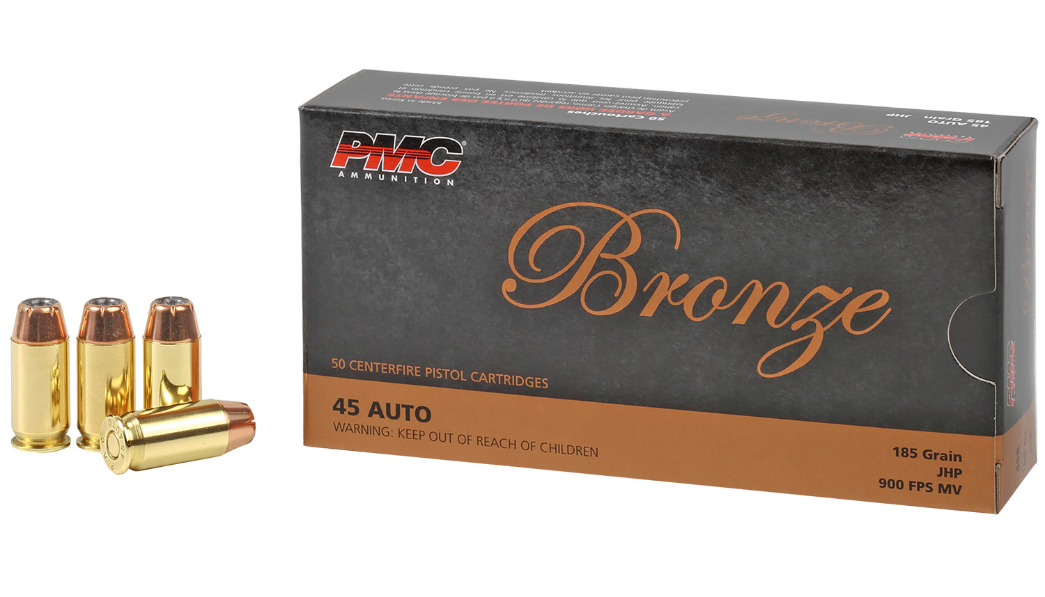PMC 45B Bronze  45ACP 185gr Jacketed Hollow Point 50 Per Box/20 Case