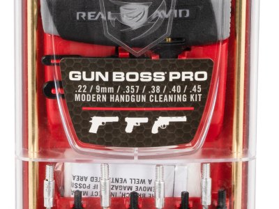 Real Avid AVGBPROP Gun Boss Cleaning Kit Multi-Caliber Pistol Firearm Slotted Tip 12.50″ Long Bronze Bristles Includes Case