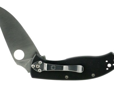 Spyderco C122GP Tenacious  3.39″ Folding Drop Point Plain 8Cr13MoV SS Blade Black G10 Handle Includes Pocket Clip