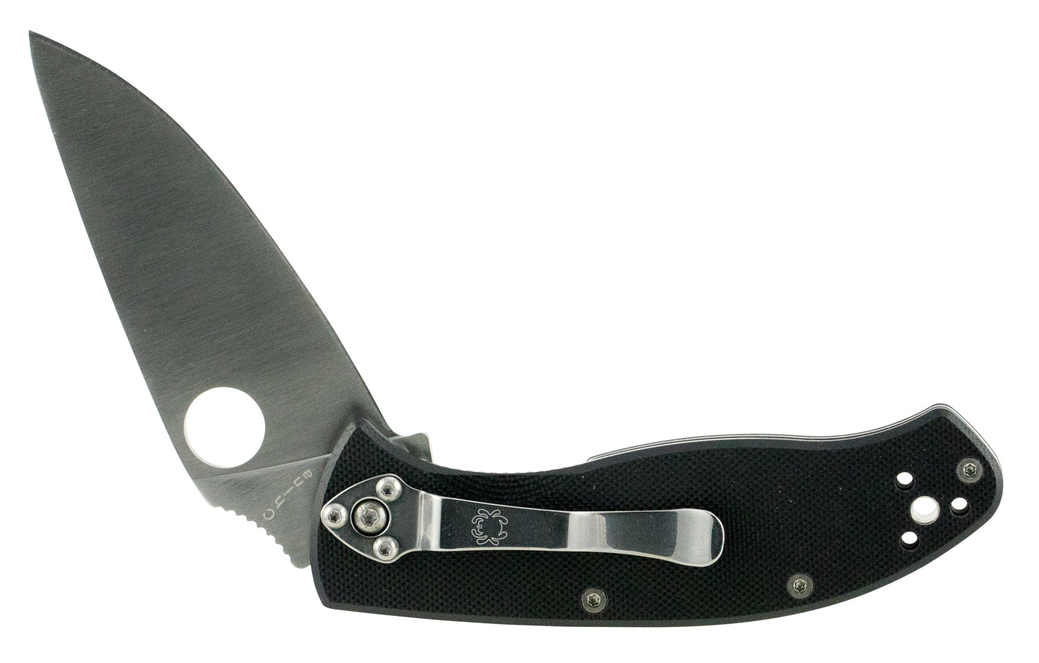 Spyderco C122GP Tenacious  3.39″ Folding Drop Point Plain 8Cr13MoV SS Blade Black G10 Handle Includes Pocket Clip