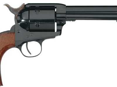 Taylors & Company 550428 1873 Cattleman 44 Rem Mag Caliber with 6″ Barrel, 6rd Capacity Cylinder, Overall Blued Finish Steel & Walnut Army Size Grip