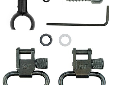 GrovTec US Inc GTSW46 Barrel Band Swivel Set Shotgun 1″ Black Steel