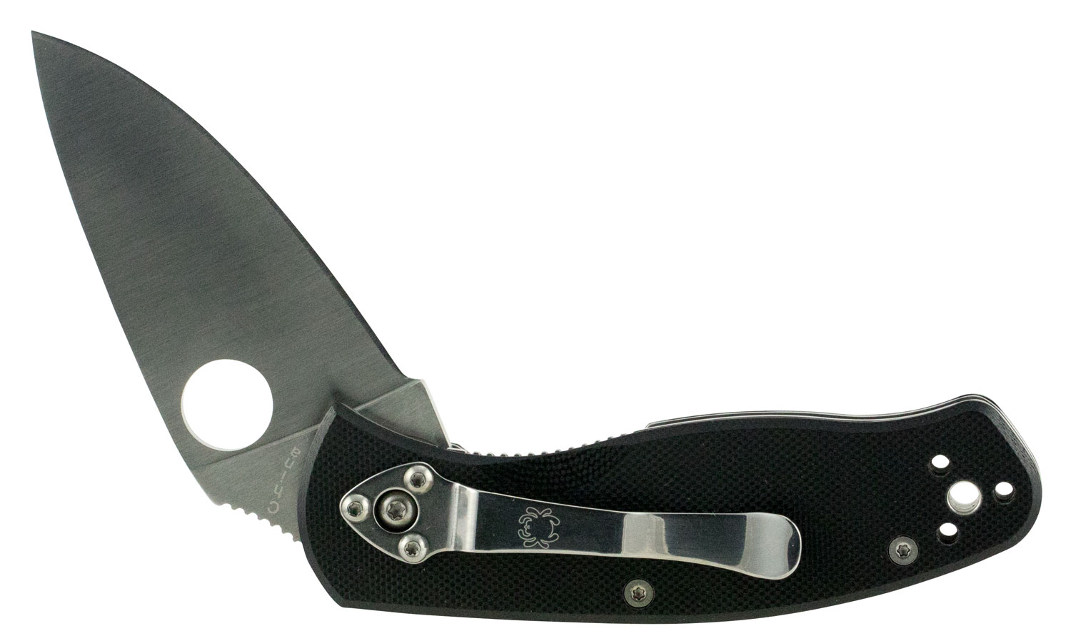 Spyderco C136GP Persistence  2.77″ Folding Drop Point Plain 8Cr13MoV SS Blade Black G10 Handle Includes Pocket Clip