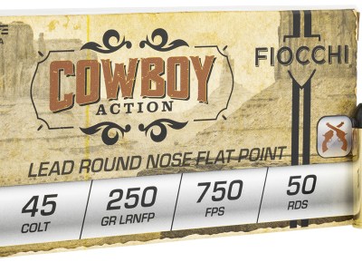 Fiocchi 45LCCA Cowboy Action  45Colt 250gr Lead Round Nose Flat Point 50 Per Box/10 Case