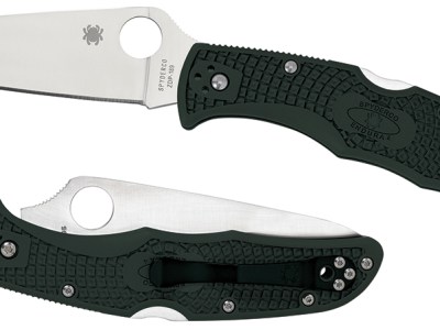 Spyderco C10FPGR Endura 4 Lightweight 3.75″ Folding Clip Point Plain VG-10 SS Blade Green Bi-Directional Texturing FRN Handle Includes Pocket Clip