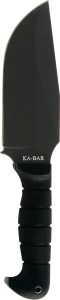 Ka-Bar 1278 Warthog Heavy Duty 6.75″ Fixed Clip Point Plain Black SK-5 High Carbon Blade TPR Black Handle
