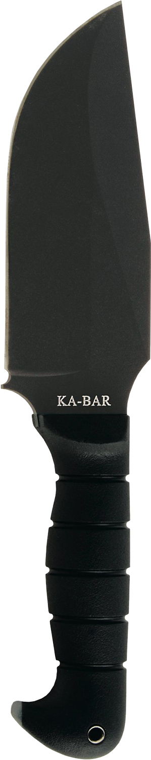 Ka-Bar 1278 Warthog Heavy Duty 6.75″ Fixed Clip Point Plain Black SK-5 High Carbon Blade TPR Black Handle
