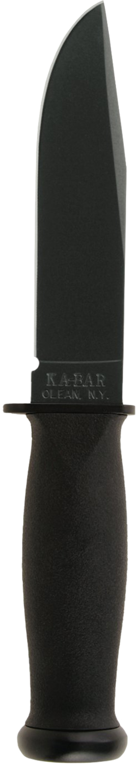 Ka-Bar 2221 Mark I  5.13″ Fixed Clip Point Plain Black 1095 Cro-Van Blade, Black Kraton G Handle, Includes Sheath