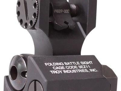 Troy Ind SSIGDOARFBT00 Rear Folding BatteleSight Dioptic  Black Hardcoat Anodized for AR-15