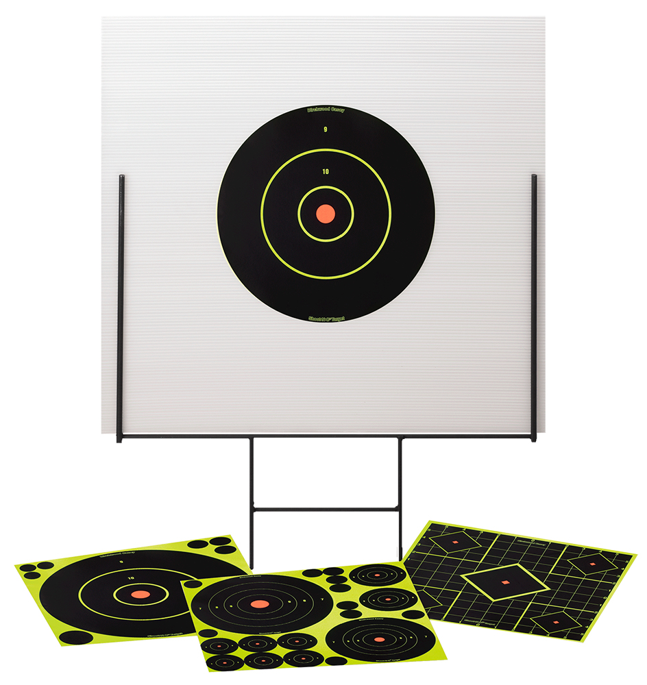 Birchwood Casey 46101 Shoot-N-C Portable Range Kit Self-Adhesive Bullseye Includes Plastic Backboard/Steel Frame/Targets