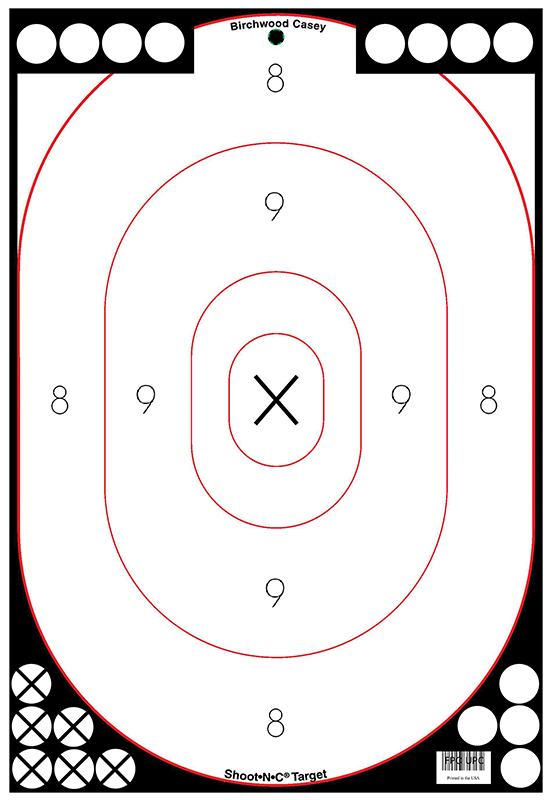 Birchwood Casey 34615 Shoot-N-C Reactive Target Self-Adhesive Paper Black/White 12″x18″ Silhouette 5 Pack