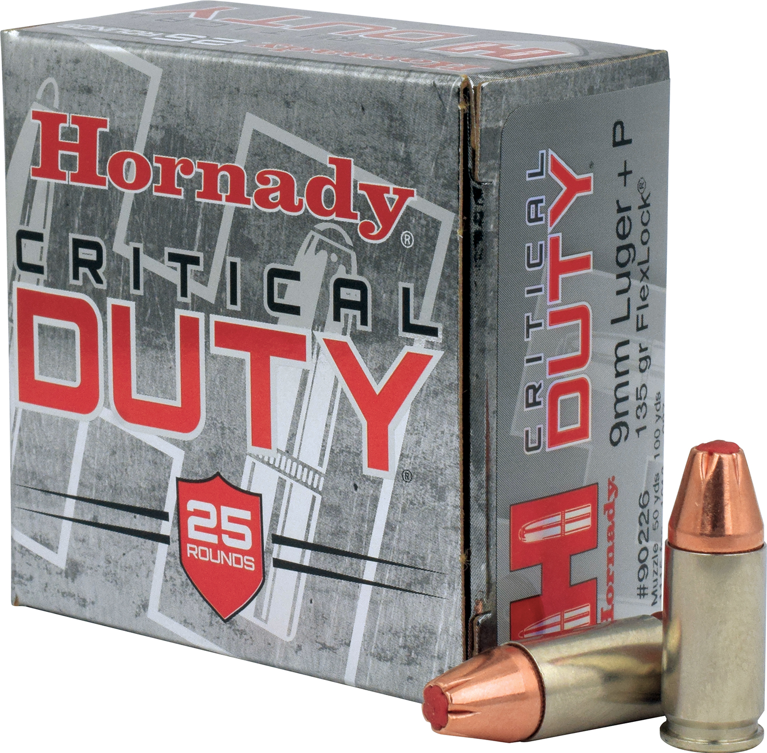 Hornady 90226 Critical Duty  9mmLuger+P 135gr Hornady FlexLock 25 Per Box/10 Case